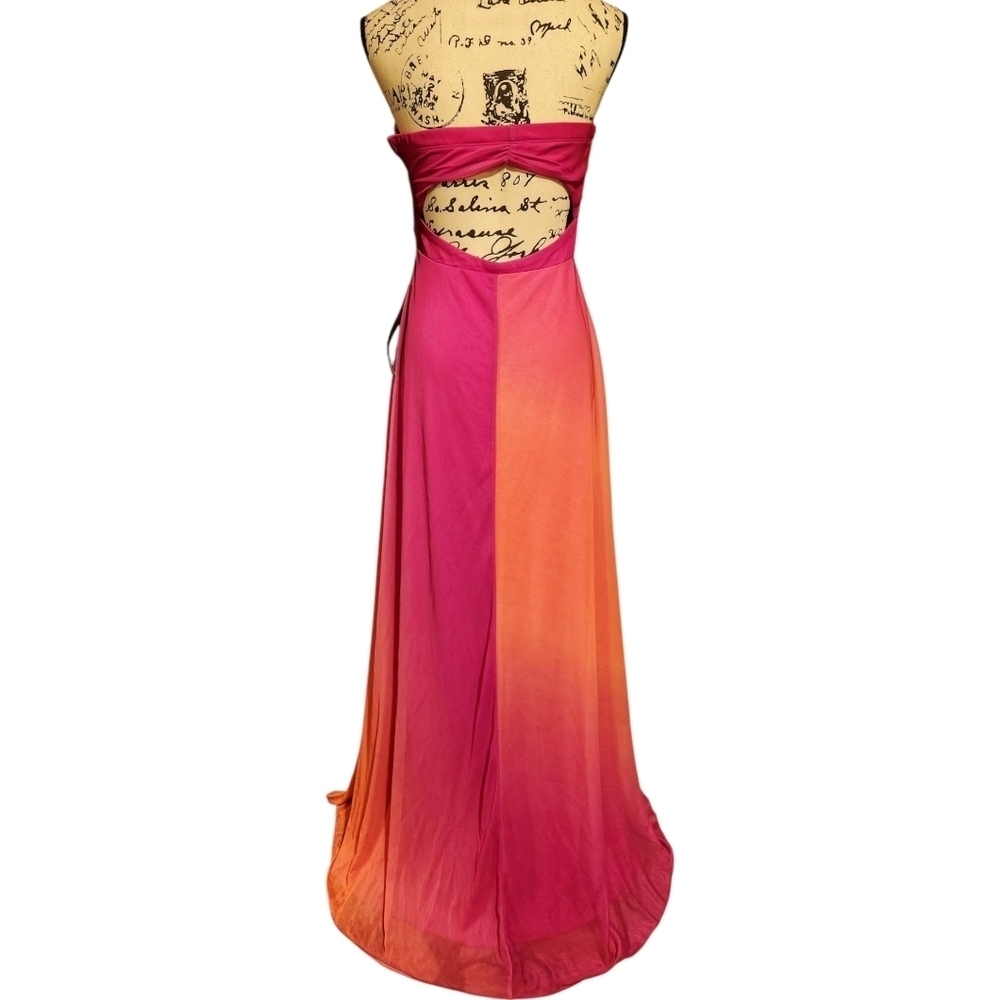 My Michelle Pink & Coral Ombre Strapless Dress - Picture 10 of 14